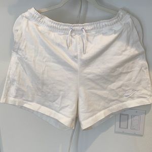 Nike high waisted white shorts drawstring